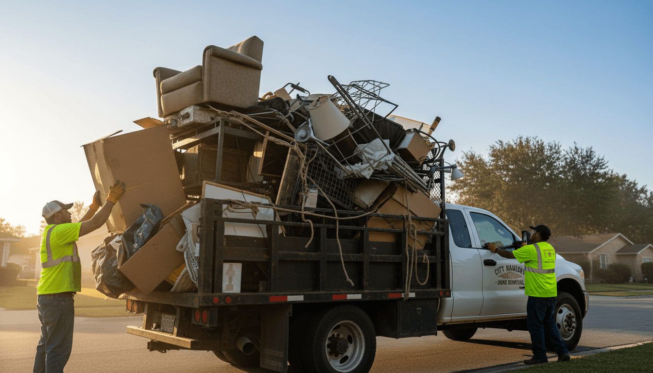 MY JUNK REMOVAL van positioned for efficient same-day junk pickup in London