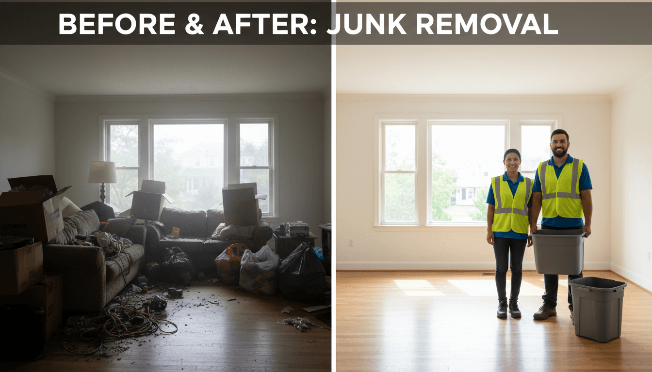 Cleared space after professional junk removal collection