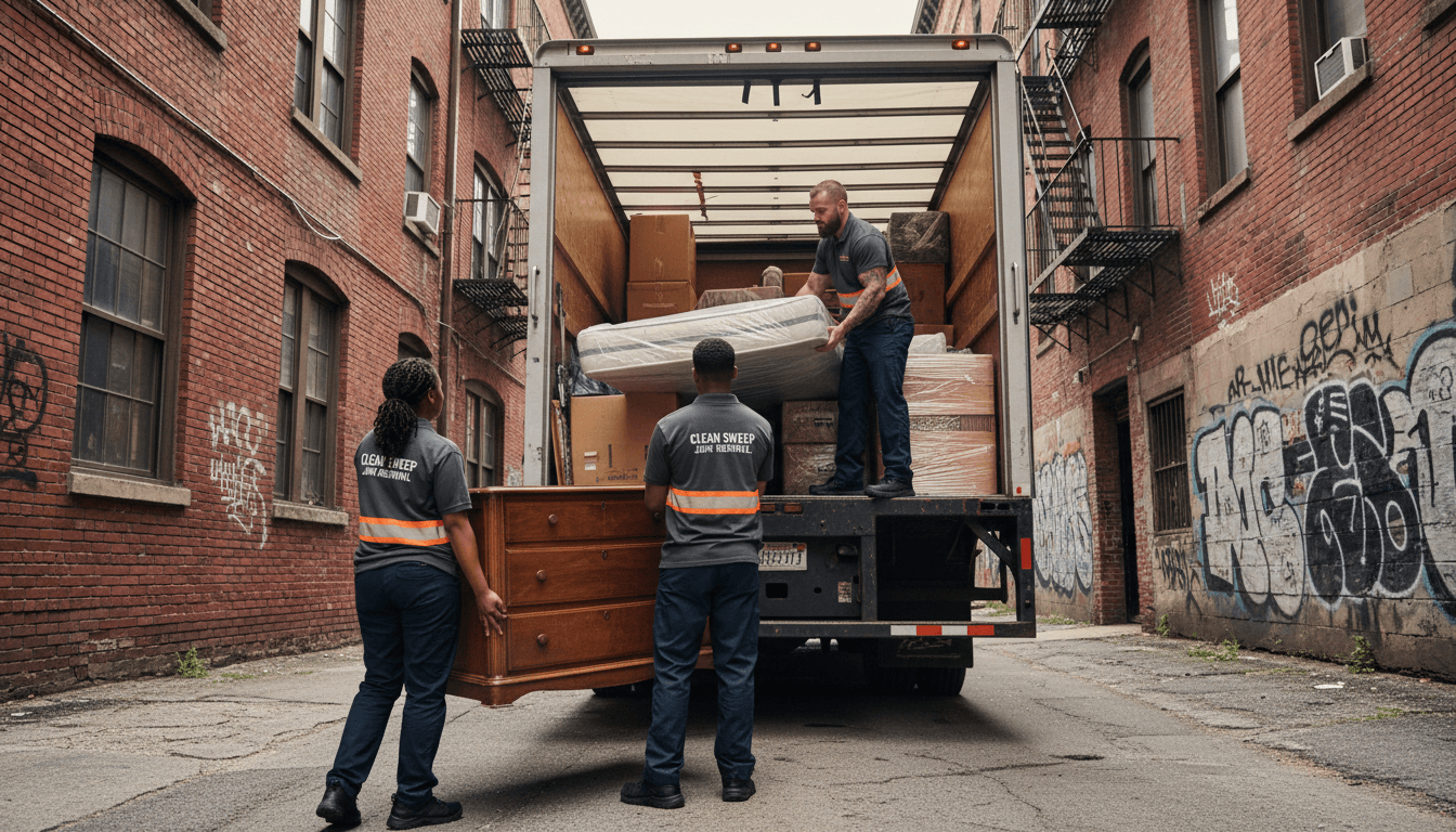 MY JUNK REMOVAL team loading junk into van in London